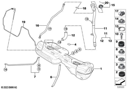 Ceinture de tension droite pour la série BMW 1 E81, E82, E87, E87N, E88 Series 3 E90N (OEM 16117195167). BMW d'origine.