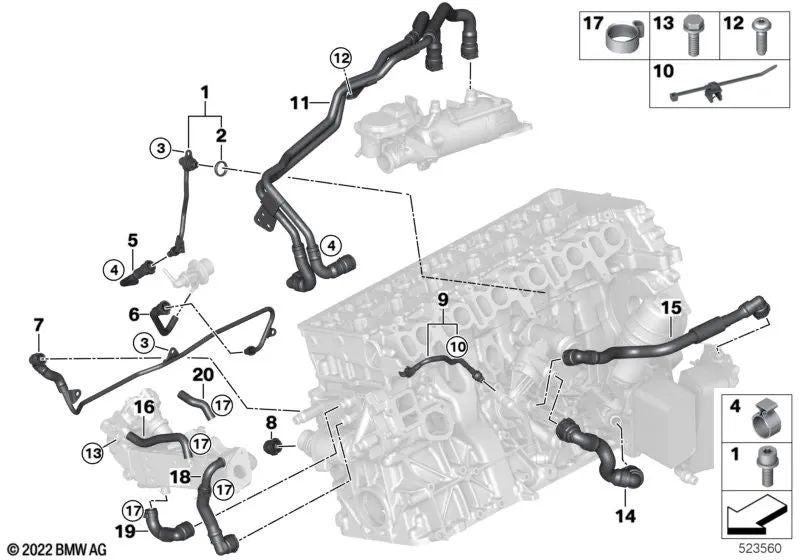 Agrostato-Termat Sheft per BMW 3 G20 Series, G21 5 G30, G31 Serie 6 G32 Serie 7 G11, G12 Serie 8 G14, G15, G16 X3 G01 X4 G02 X5 G05 X6 G06 X7 G07 (OEM 11718576801). BMW originale