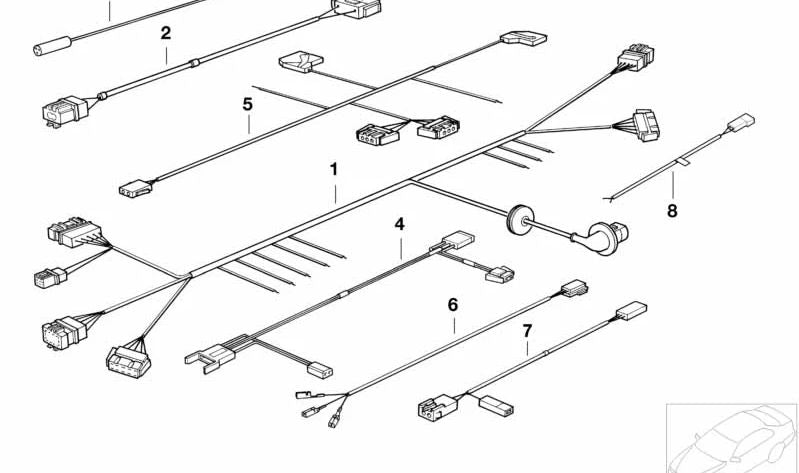 Cableado sensor temperatura exterior/reloj digital OEM 61119401604 para BMW E36. Original BMW.