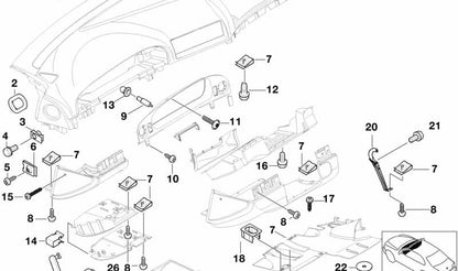 Amortiguador para compartimento abatible OEM 51458160439 para BMW E39, E38. Original BMW.