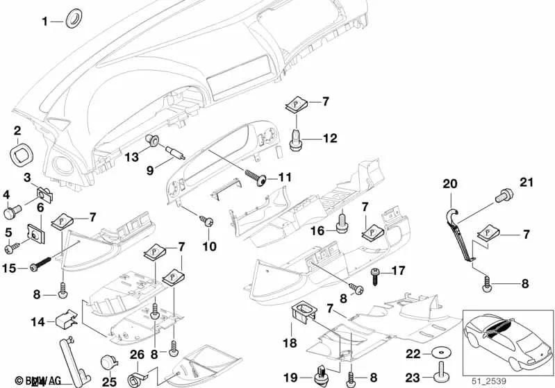 FALTING FAUT -LEHR FÜR BMW E39, E38 (OEM 51458125713). Original BMW