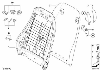 Grapa guía cinturón de seguridad derecho OEM 72117078056 para BMW Z4 E85. Original BMW.