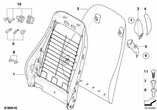 Fivela da guia da correia esquerda para BMW Z4 E85 (OEM 72117130833). BMW original.