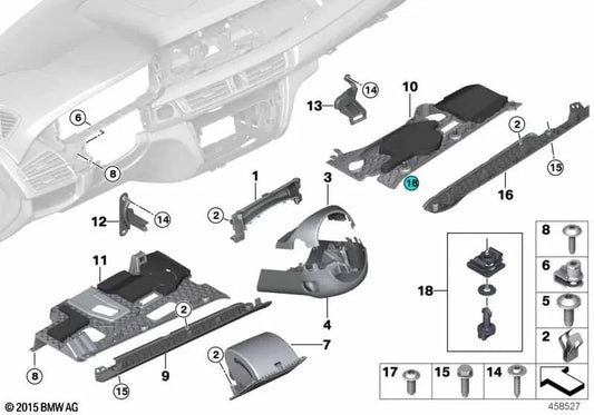 Folding compartment driver's side for BMW F16 (OEM 51459311612). Original BMW