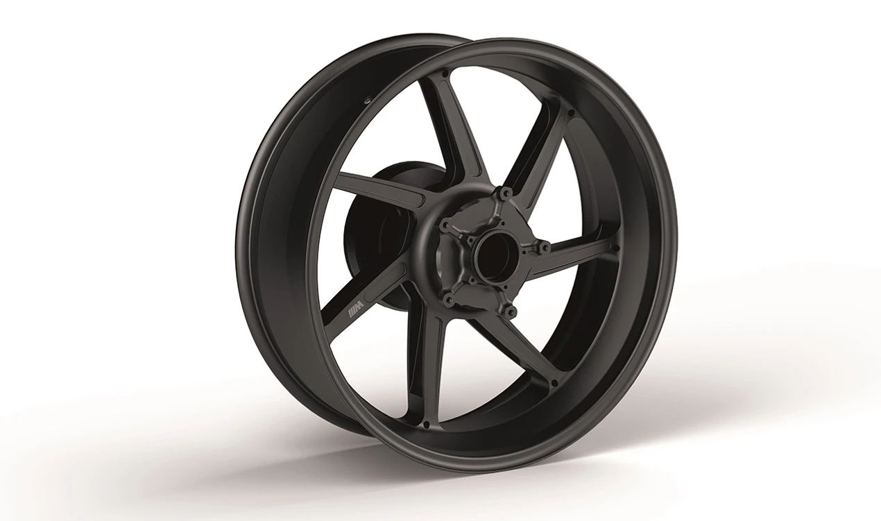 Roda traseira forjada preta OEM 36318389049 para BMW Motorrad M 1000 R, S 1000 RR, M 1000 XR... e muito mais. Originais BMW Motorrad.