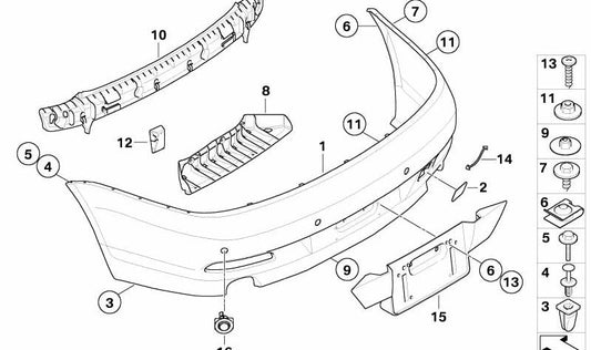 Prise en charge du capteur PDC arrière pour la série BMW 6 E63, E64 (OEM 51120007410). BMW d'origine