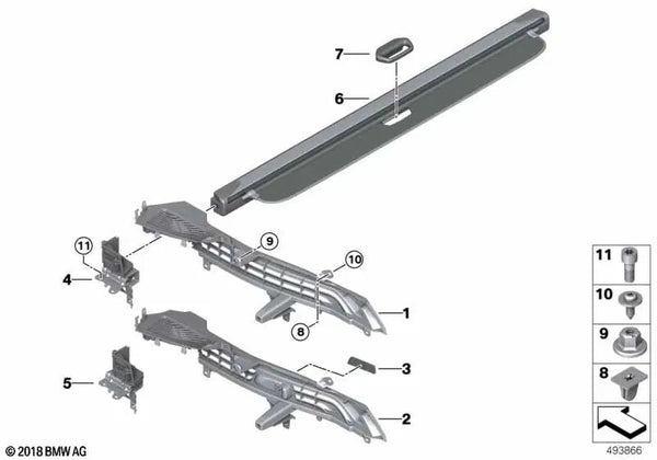 Anclaje del cinturón antepecho derecho OEM 51479479532 para BMW X5 G05, X5 G05 LCI. Original BMW.
