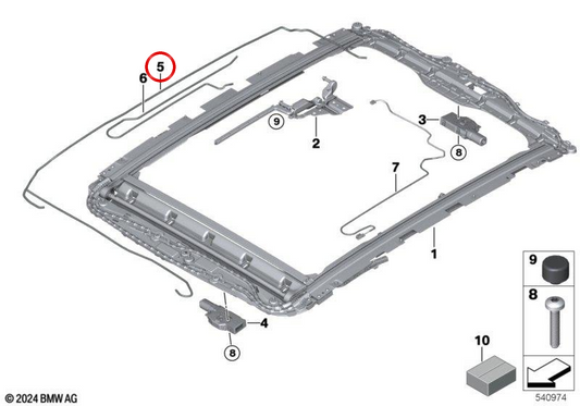 OEM 54105A32093 Cablaggio a schermo panoramico per BMW G70. BMW originale.