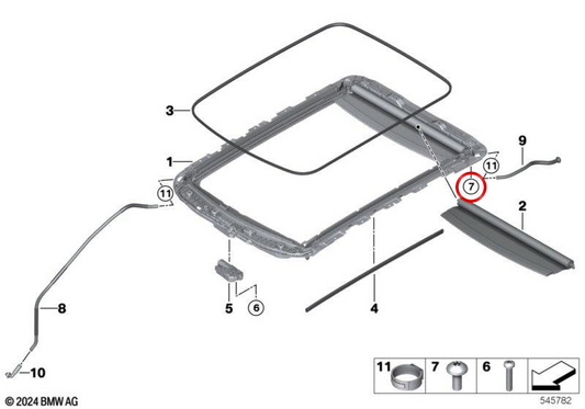 Original MINI Befestigungsschraube für Panoramadach OEM 54105A73758 für MINI Cooper J01, Aceman J05 … und mehr
