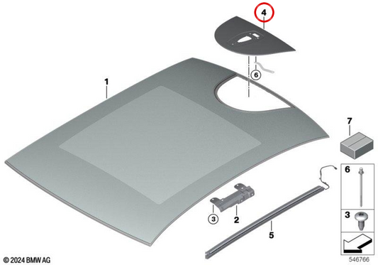 Antena de placa OEM 54105A9A167 para BMW Serie 5 G68 525Li, 530Li, 530LiX, i5 eDrive35L, i5 eDrive40L, i5 xDrive50L. Original BMW