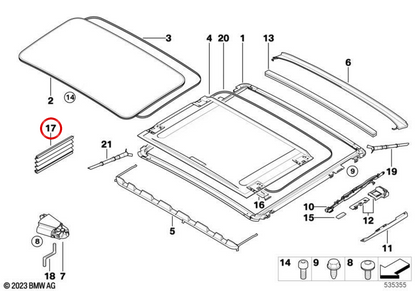 Soffietto per tetto apribile OEM 54107130405 per BMW E81, E87, E82, E90, E92 e altre. BMW originale.