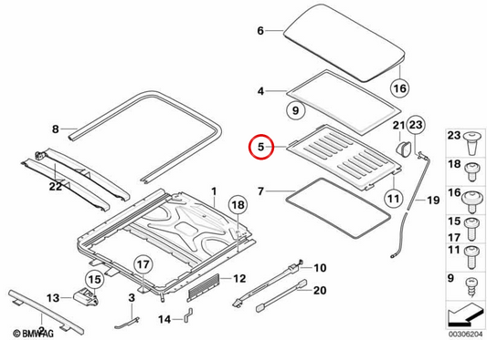 Teto solar Savannabeige OEM 54107189243 para BMW X6 E71, X6 E72 Hybrid. BMW genuíno.