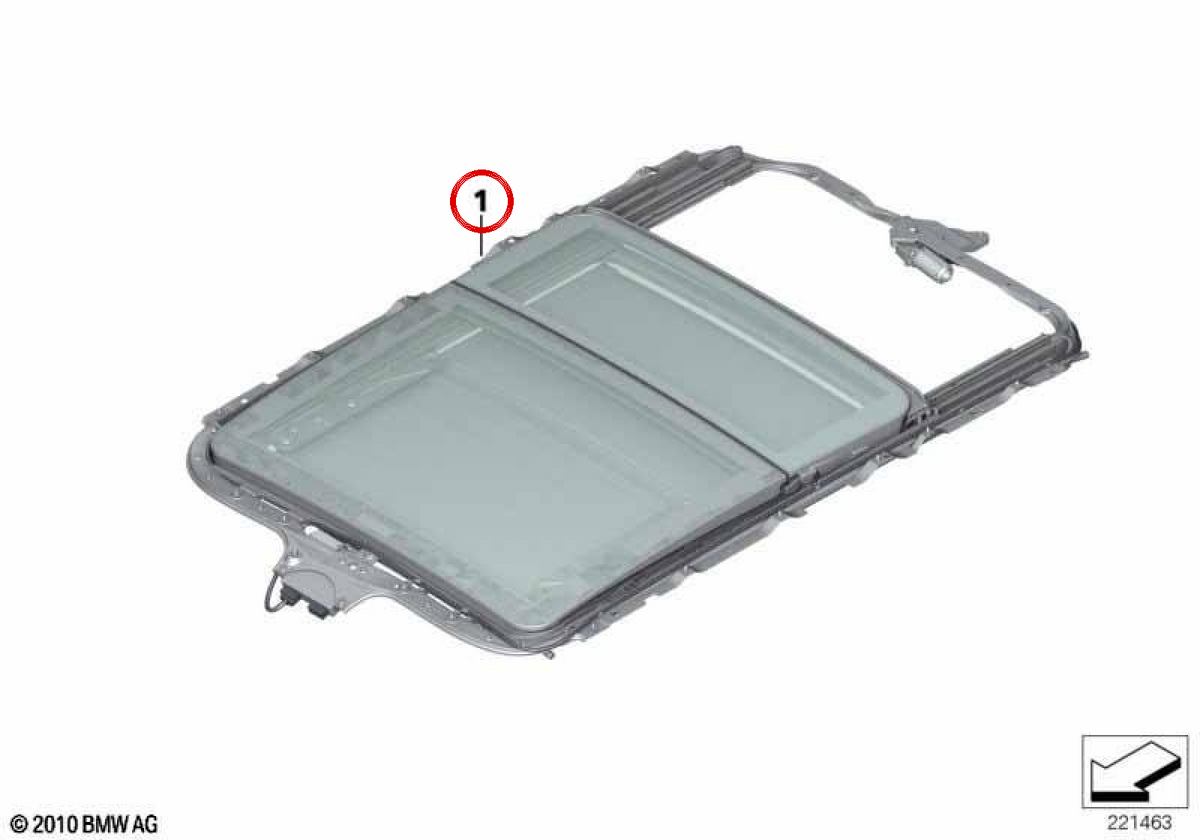 OM 541071987555555 Panoramic Panoramic Ceiling For BMW E70, E71. Original BMW.