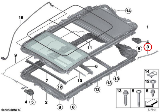 OEM 54107248765 Tubo di scarico dell'acqua posteriore per BMW F31. BMW originale.