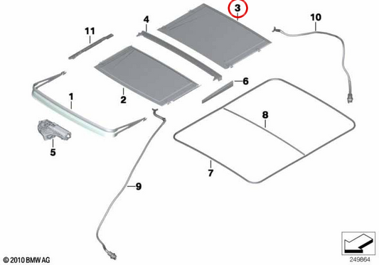 OEM 54107256372 Tetto posteriore per BMW F11. BMW originale.