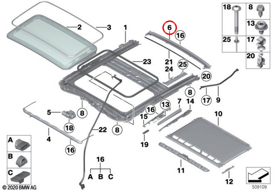 OEM 54107276420 Decke Abflussrinne für BMW F20, F21, F30, F35, F80. Original BMW.