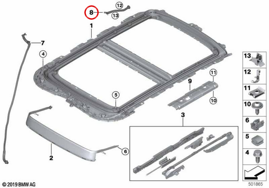 Tubo flexible de salida de agua trasero OEM 54107316397 para MINI F56, F56 BEV, F56 LCI, F56 BEV LCI. Original MINI.