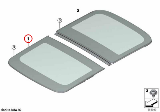 Coperchio in vetro anteriore OEM 54107379619 per MINI F54 Clubman, F55, F56, F60 Countryman, F65, F66… e altri modelli. Originale MINI