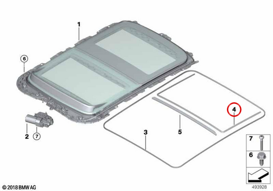 Junta de tapa de cristal trasera OEM 54107379622 para MINI 3 puertas F56, 5 puertas F55, Clubman F54, Countryman F60 y más. Original MINI