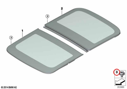 Vis de couvercle en verre OEM 54107379623 pour MINI F56, F55, Clubman F54, Countryman F60... et plus encore. MINI d'origine.