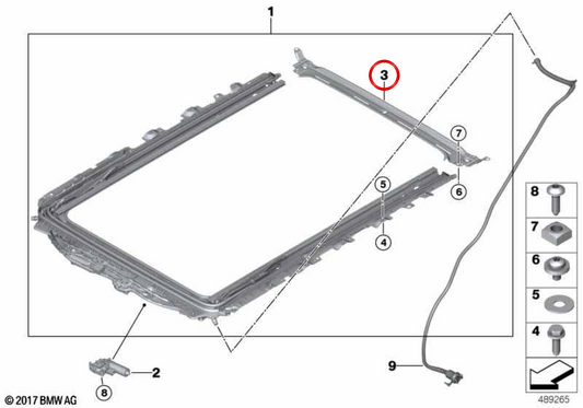 Refuerzo frontal OEM 54107488437 para BMW G32. Original BMW.