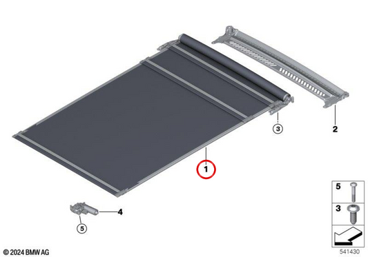 Roll covers Luggage OEM 54107488450 for BMW G31, G32. Original BMW.