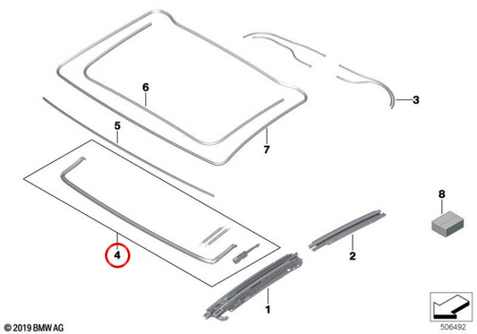 Deflector de viento OEM 54108495823 para BMW G16. Original BMW.