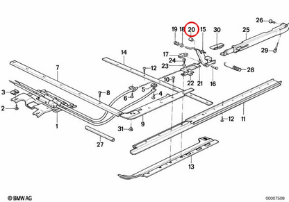 Guide OEM Roller 54121843494 pour BMW E21, E12, E24. BMW d'origine.