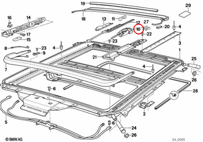 Linksführer OEM 54121940975 für BMW E31. Original BMW.