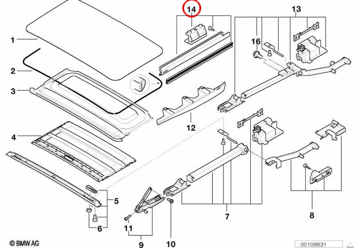 Right bellows seat OEM 54128202282 for BMW 5 Series E39, X5 E53. Genuine BMW.