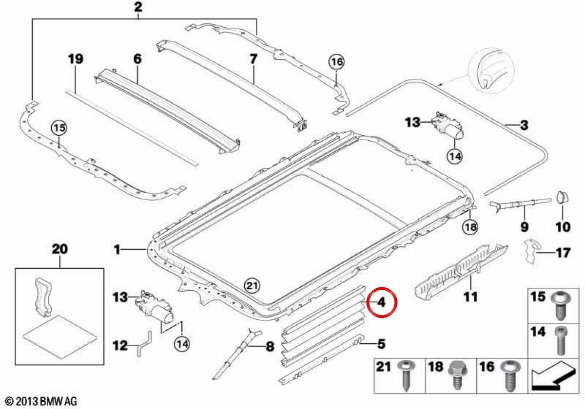 OEM 54137143761 sliding ceiling bellows for BMW E91. Original BMW.