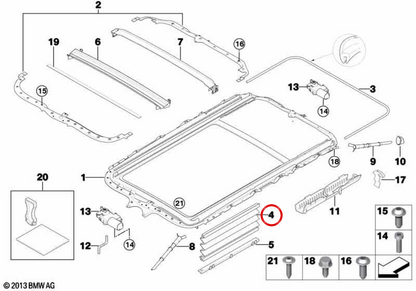 OEM 54137143761 sliding ceiling bellows for BMW E91. Original BMW.