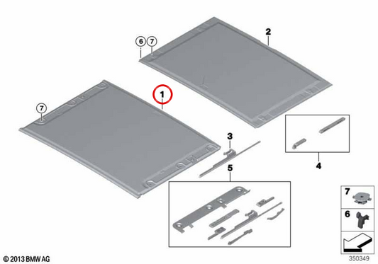 EVERESTGRAU Front Sunroof OEM 54137386993 for BMW X5 (F15), X5 M (F85), X6 (F16)... and more. Genuine BMW.