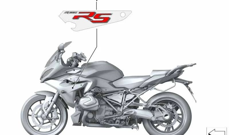 Emblema lateral derecho OEM 51148406426 para BMW Motorrad R18, R18 Classic, R18 B, R18 Transcontinental. Original BMW Motorrad.