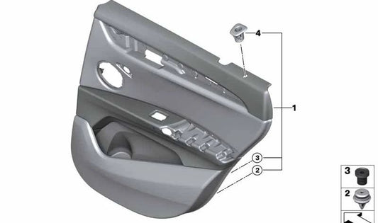 Inside Panel Left Rear Door OEM 51427438103 For BMW F48, F48N. Original BMW.