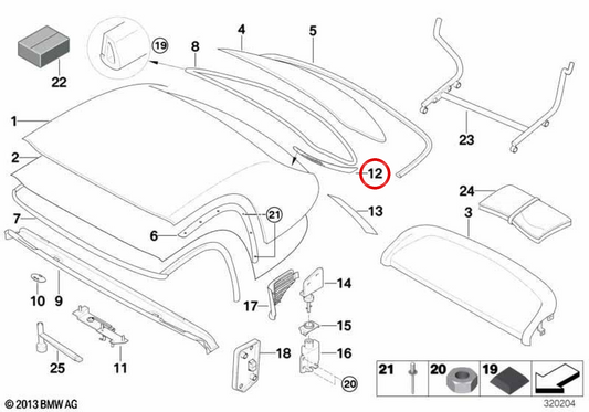 Uscita aria posteriore sinistra OEM 54217044243 per BMW E52. BMW originale.