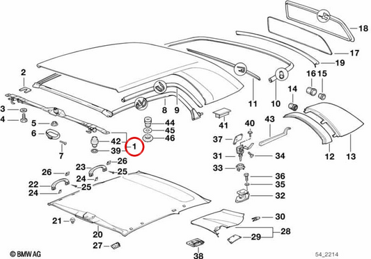 Cierra hardtop OEM 54218193951 para BMW Serie 3 E36 318i, 320i... y más. Original BMW.