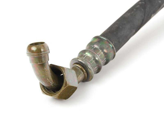 Tubo de retorno del radiador de aceite OEM 17221177655 para BMW E30 320i (modelos con motor M20 y cambio automático). Original BMW.