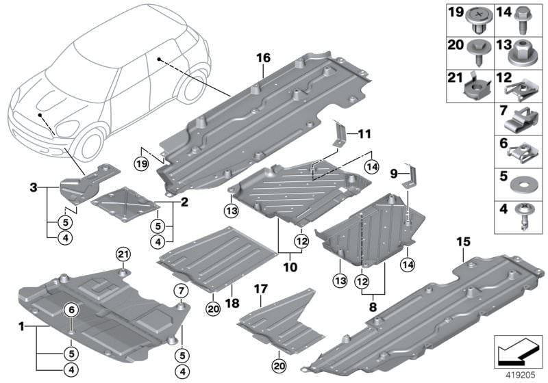 Tornillo de cierre rápido 15,4 mm OEM 51717110995 para MINI Countryman R60, MINI Paceman R61; BMW Serie 5 E60/E61, Serie 6 E63/E64, X6 E71/E72… y más. Original BMW y MINI.