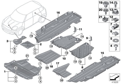 Tornillo de cierre rápido 15,4 mm OEM 51717110995 para MINI Countryman R60, MINI Paceman R61; BMW Serie 5 E60/E61, Serie 6 E63/E64, X6 E71/E72… y más. Original BMW y MINI.