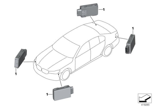 Sensor de aviso de cambio de carril OEM 66326891728 para BMW G30, G31, F90, G32, G11, G12, X3 G01, X4 G02... y más. Original BMW.