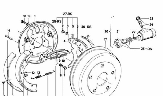 Brake lever OEM 34411100782 for BMW E21, E12. Genuine BMW.