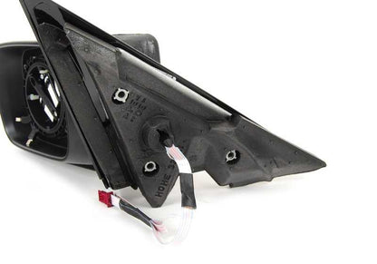 Retrovisor exterior izquierdo calefactable con memoria OEM 51167153117 para BMW E46 (variante 316i distintas versiones). Acabado en negro brillante. Original BMW.