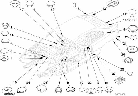 Schließkappe für BMW 3 E46 -Serie (OEM 51717044732). Original BMW
