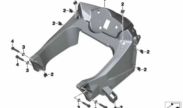 Soporte de revestimiento frontal OEM 46637690809 para motos BMW F 800 S, F 800 ST, F 800 GT. Original BMW Motorrad.