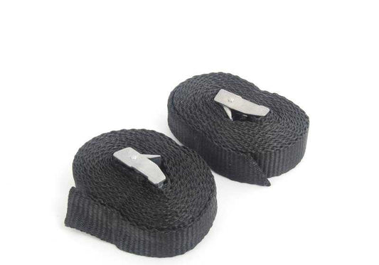 Juego de correas de sujeción para baca OEM 82730300931 para MINI {F54, F55, F56, F60, R50, R53, R55, R56, R60, R61, J05, U25} y BMW {E30, E36, E46, E90, E92, F30, G20, X1, X3, X5, etc.} Original MINI y BMW.