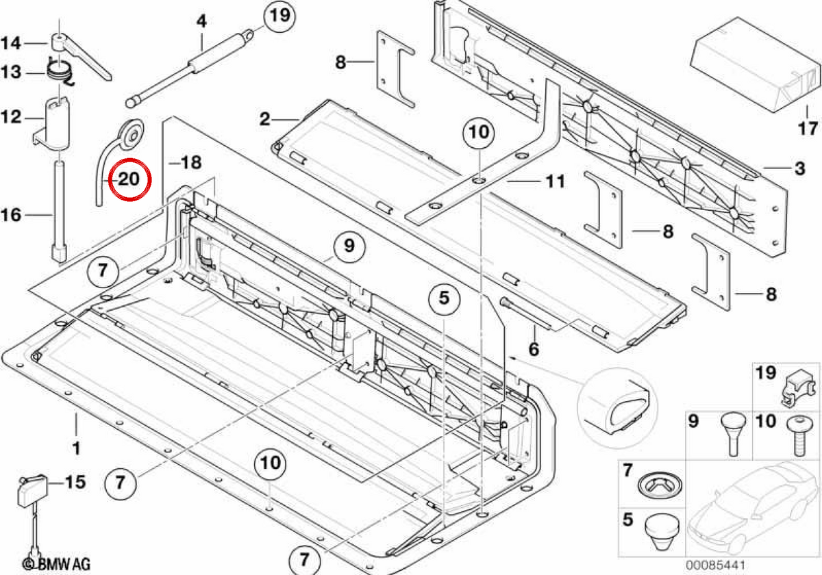 OEM 54317043622 Wasserabflussrohr für BMW E46, E63, E64. Original BMW.