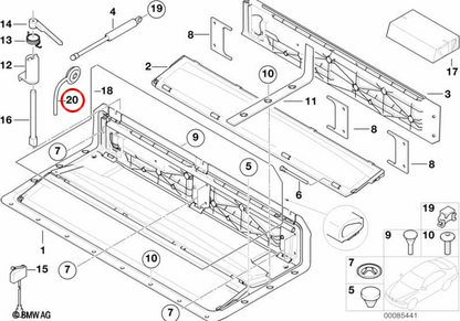 OEM 54317043622 Wasserabflussrohr für BMW E46, E63, E64. Original BMW.