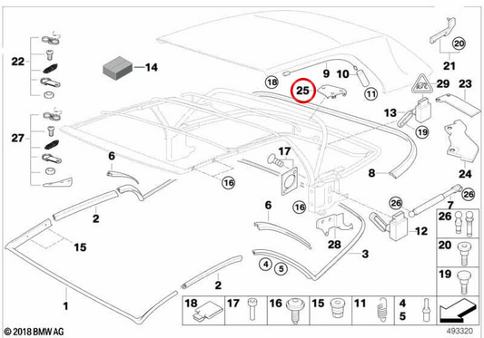 Beschichtung des Izeque Pilar OEM 54317117731 für BMW E46. Original BMW.