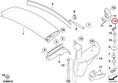 Microinterruptor capota OEM 54318236846 para BMW E46, E64, F12, E85. Original BMW.